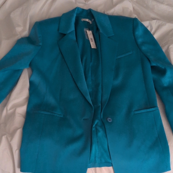 NWT Alice + Olivia Blue Blazer Sz 8 Color Ocean Floor - Picture 5 of 12